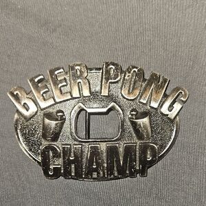 Beer Pong Champ Silver Belt Buckle